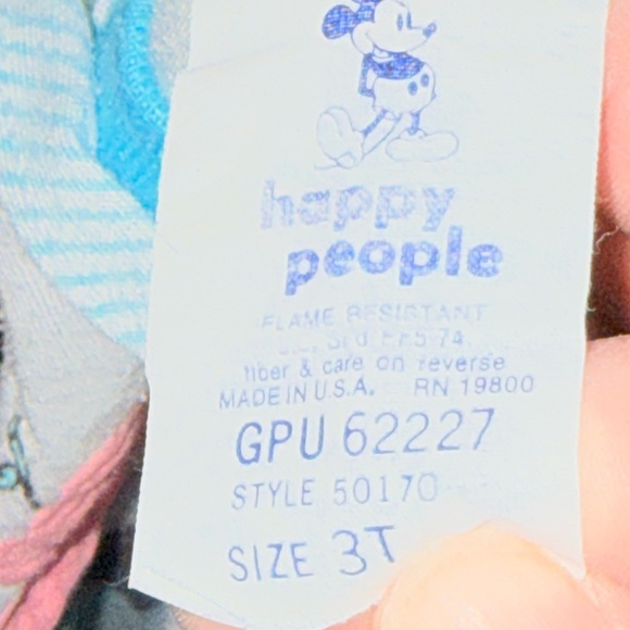 Vintage Disney Minnie Mouse Striped Blue and White Nightgown 3T - Picture 6 of 6